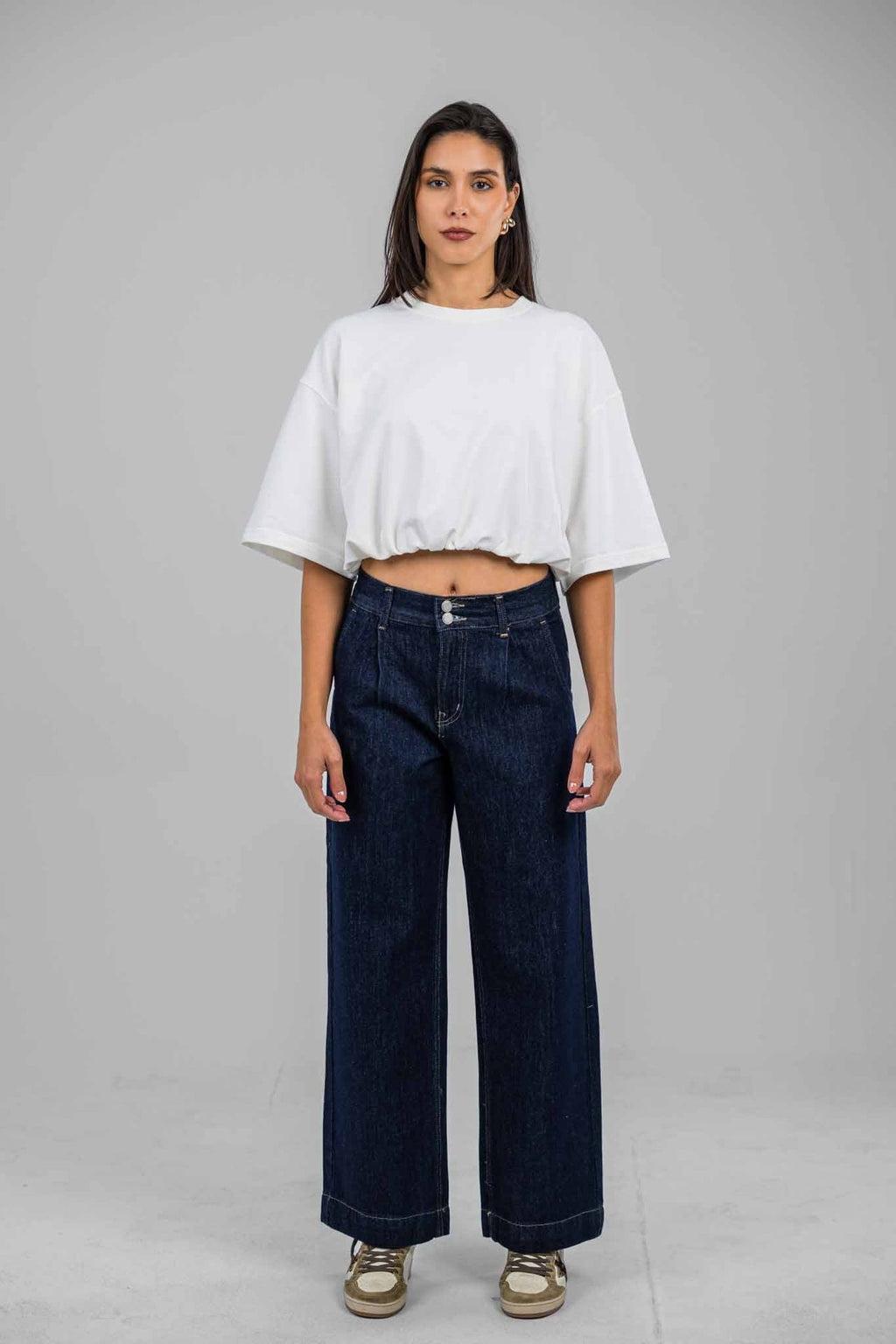 Ecru Raw Denim Pants