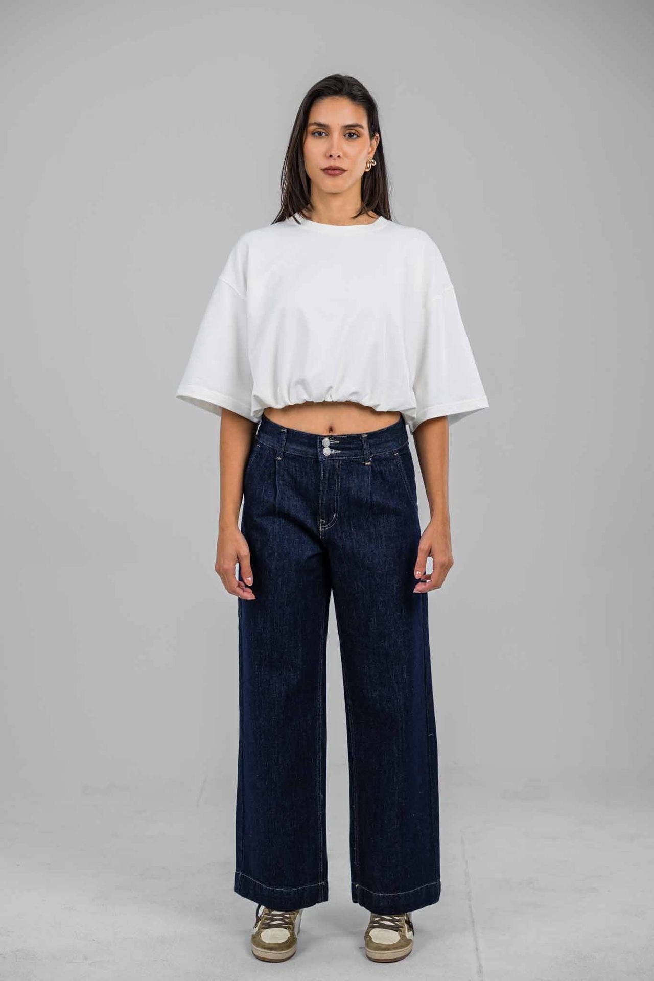Ecru Raw Denim Pants