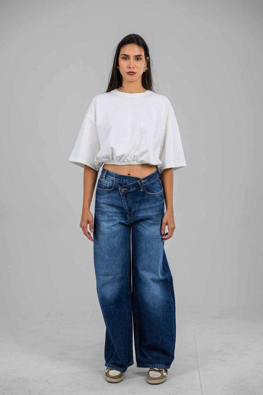 Crossover Denim Pants
