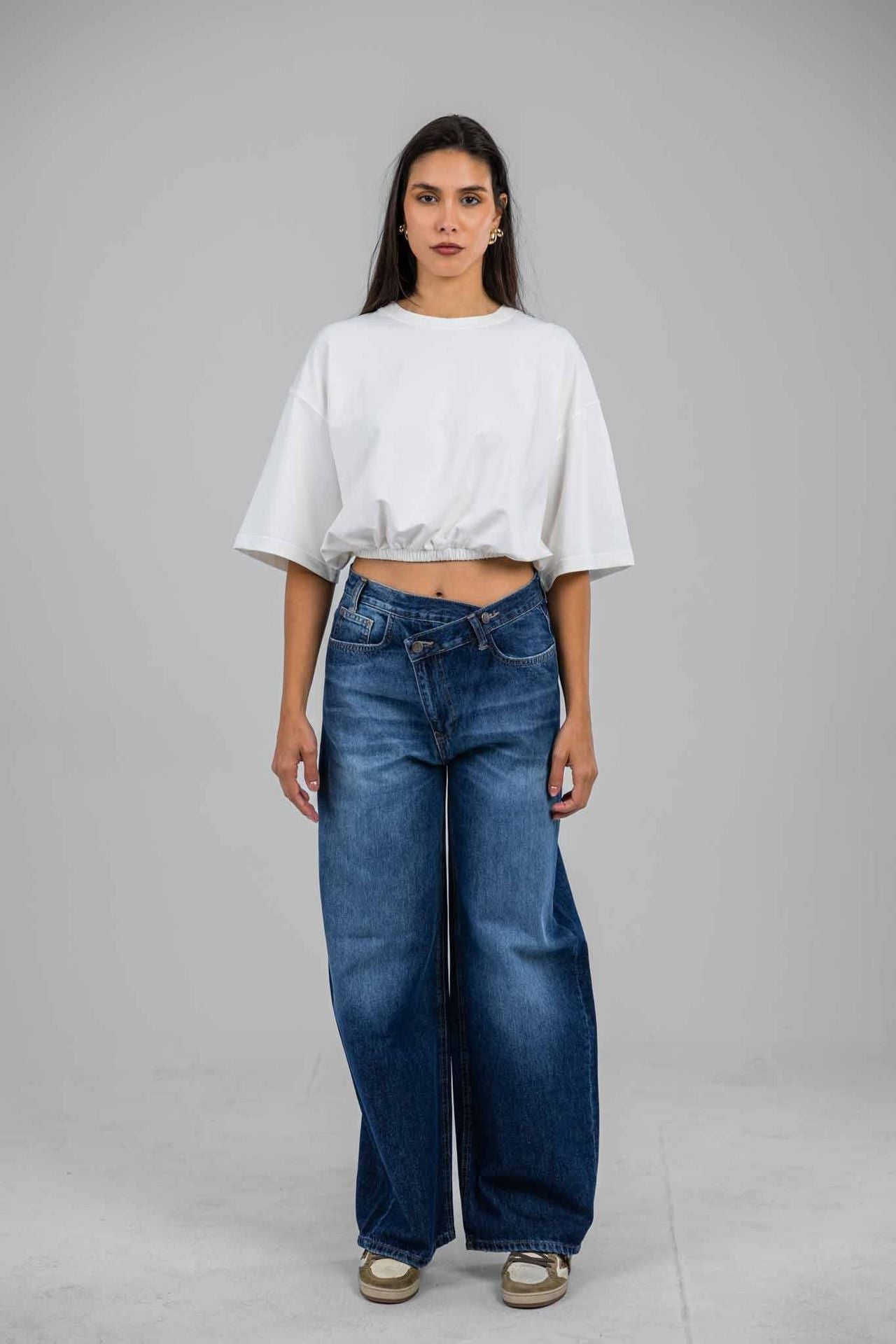 Crossover Denim Pants