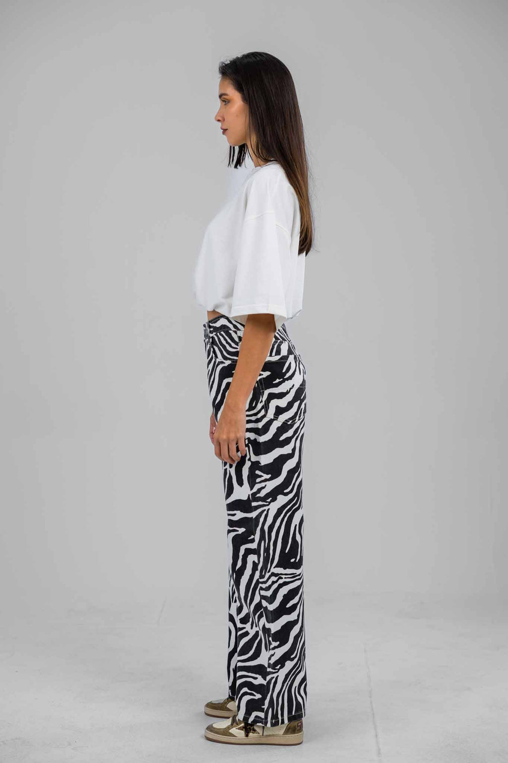 Zebra Wave Denim Pants