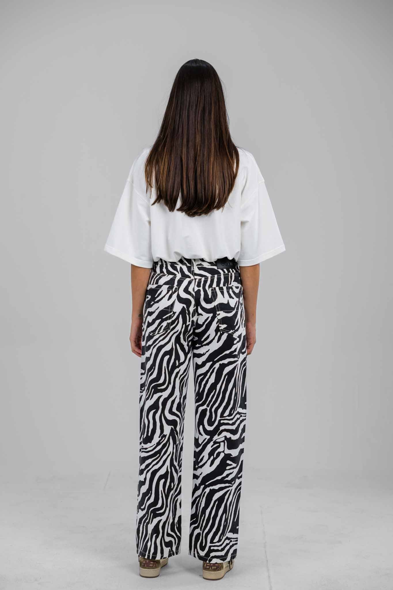 Zebra Wave Denim Pants