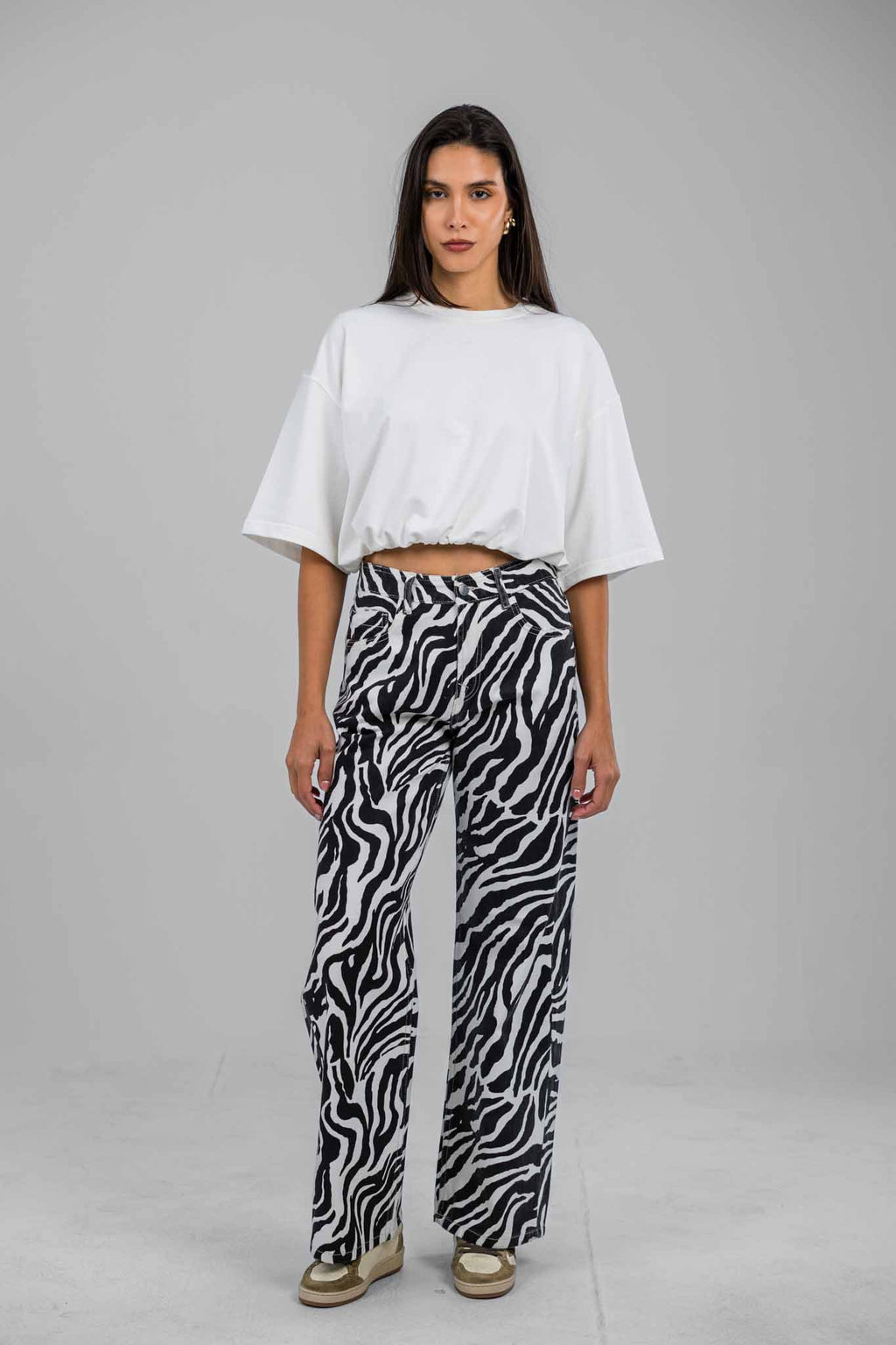 Zebra Wave Denim Pants