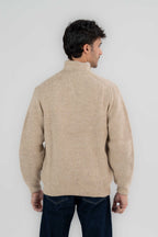 Textured Knit Quarter Zip Sweater