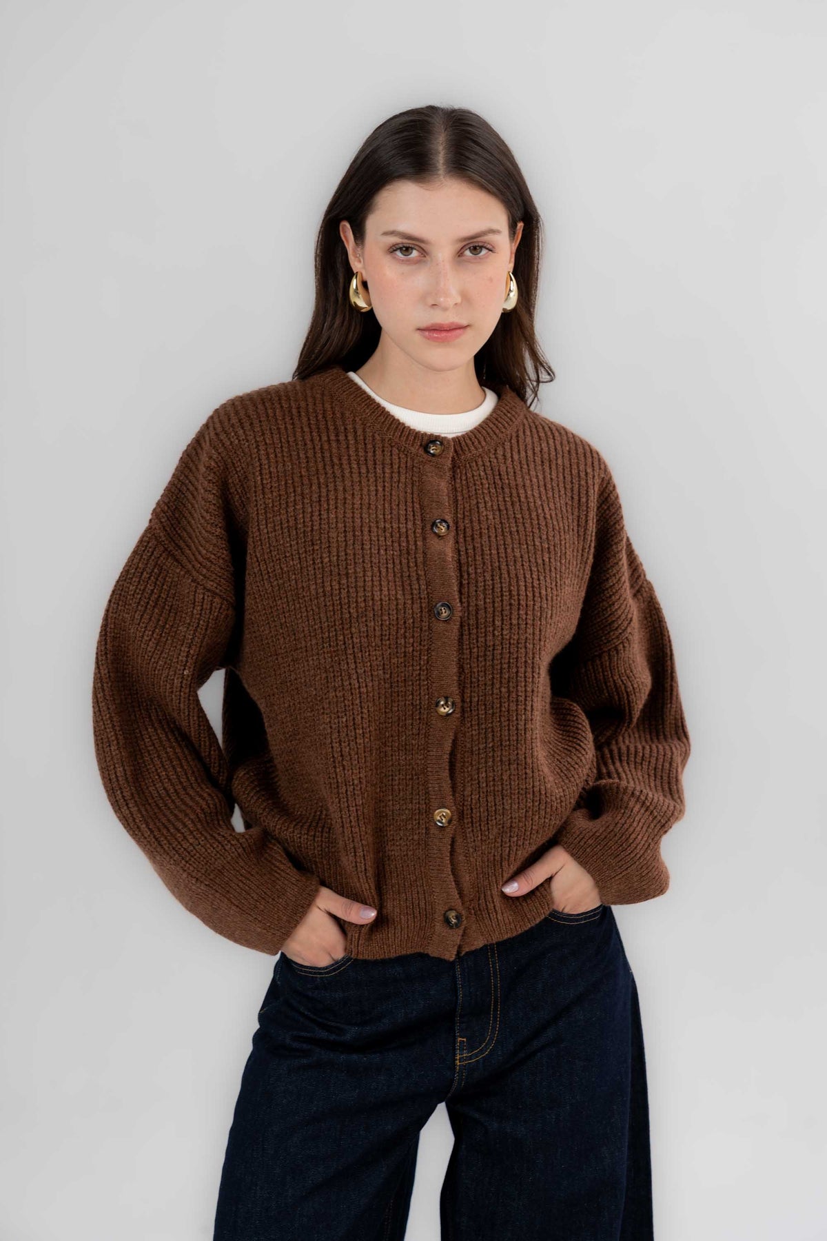 Buttoned Knitted Cardigan