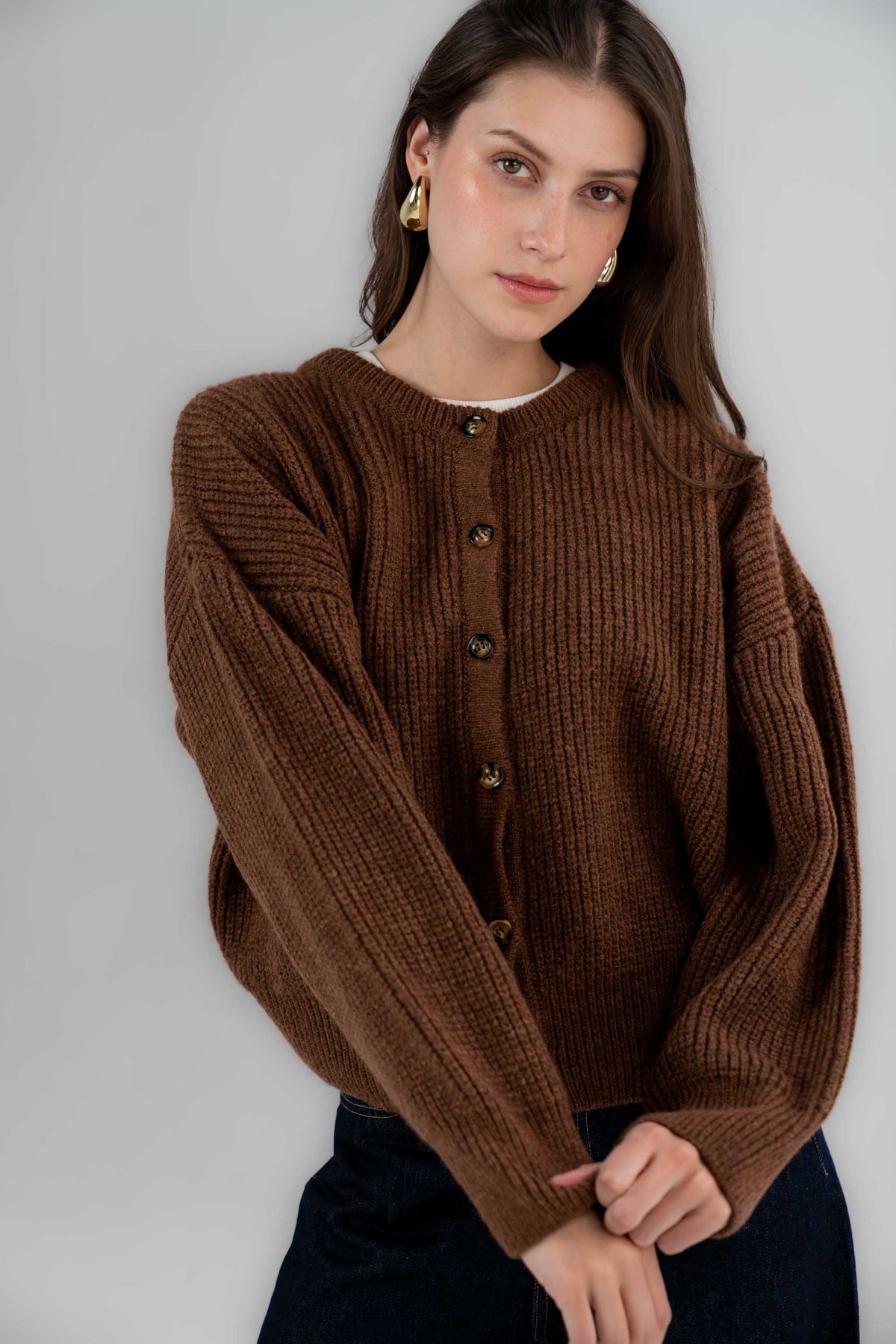 Buttoned Knitted Cardigan