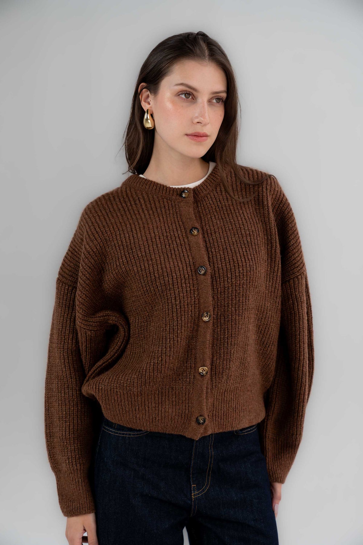 Buttoned Knitted Cardigan