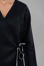Noir Outline Linen Kimono