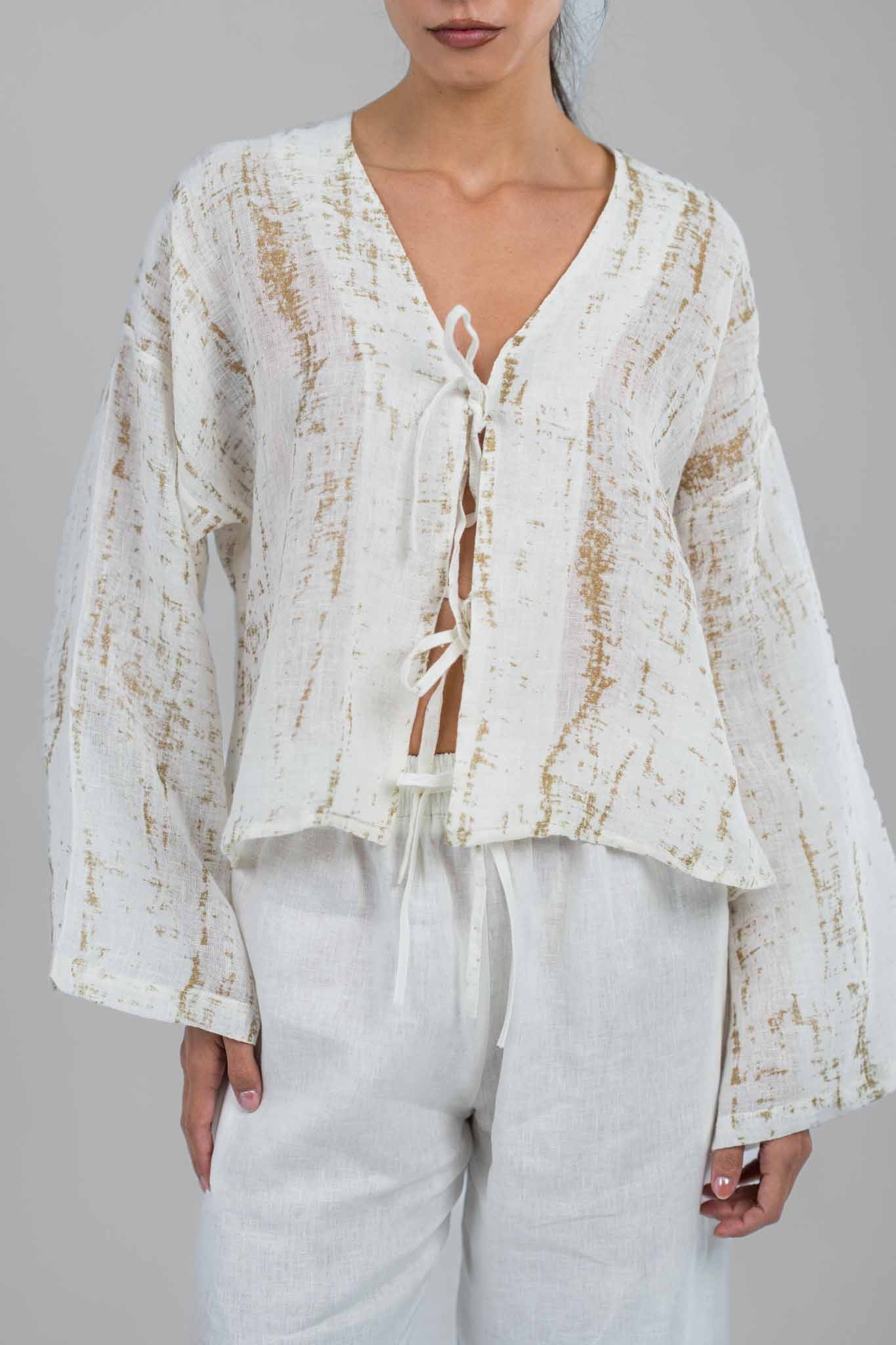 Metallic Wrap Top
