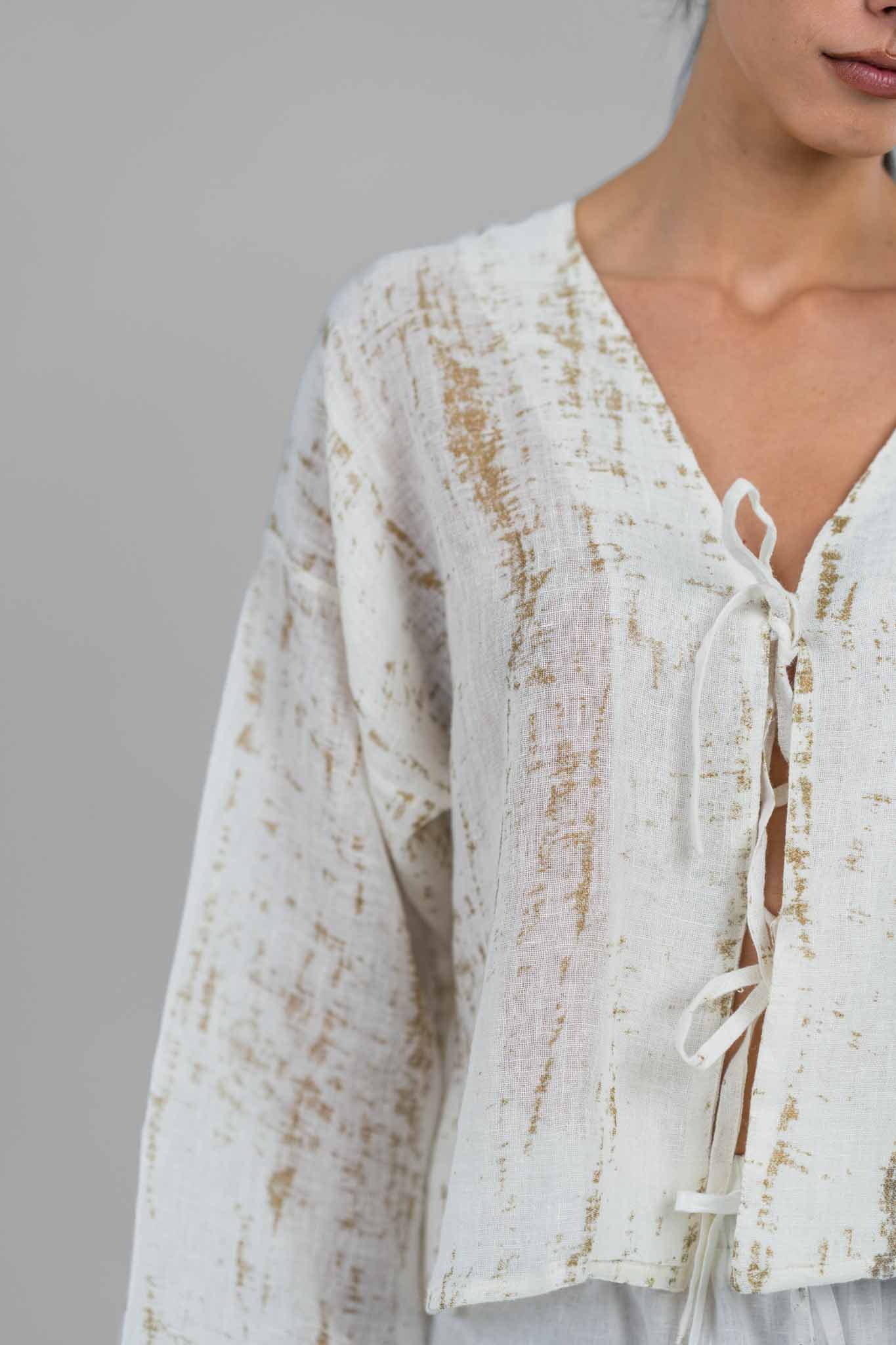 Metallic Wrap Top