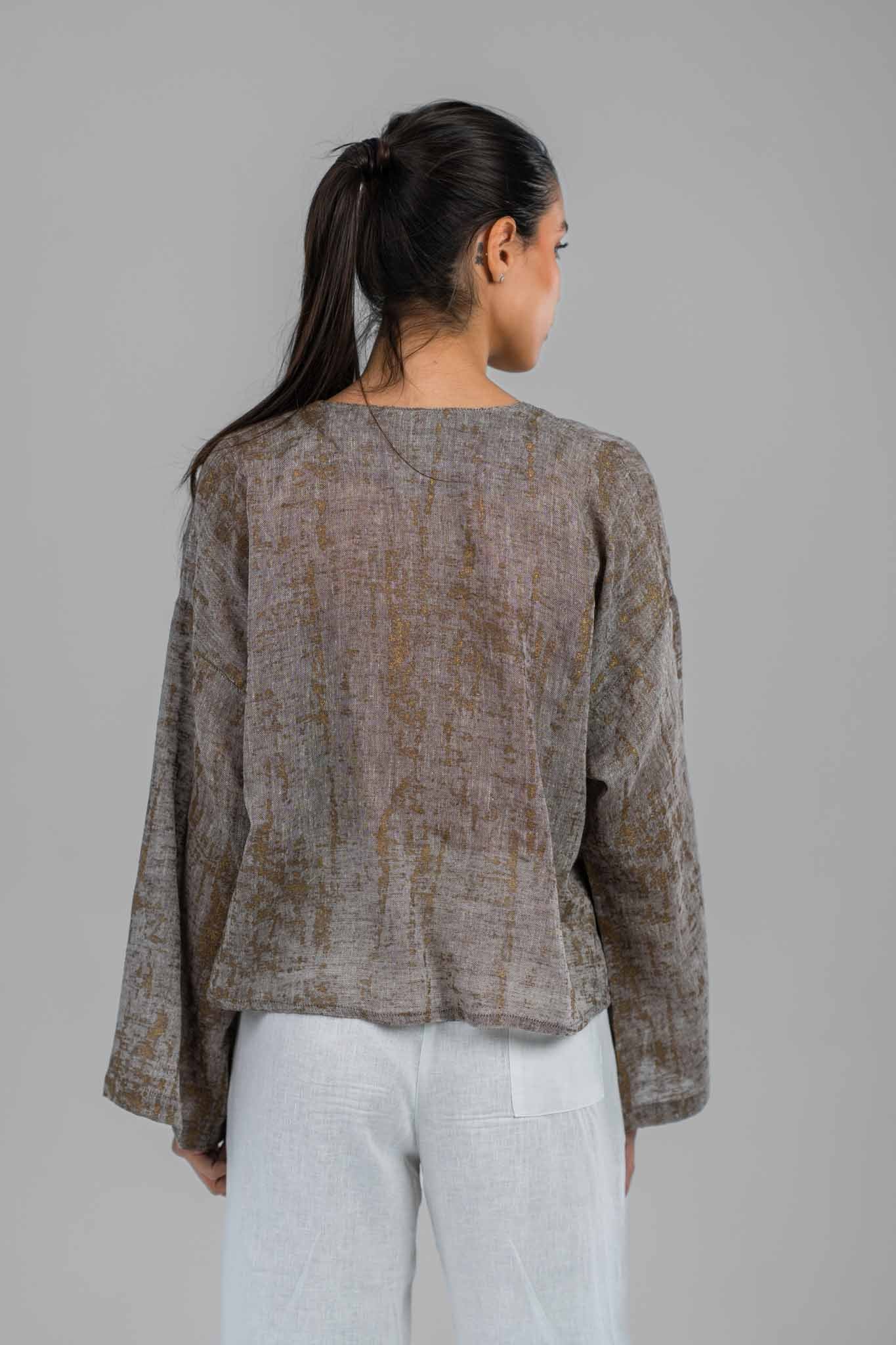 Metallic Wrap Top