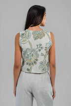 Sage Bloom Embriodered Vest