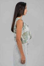 Sage Bloom Embriodered Vest