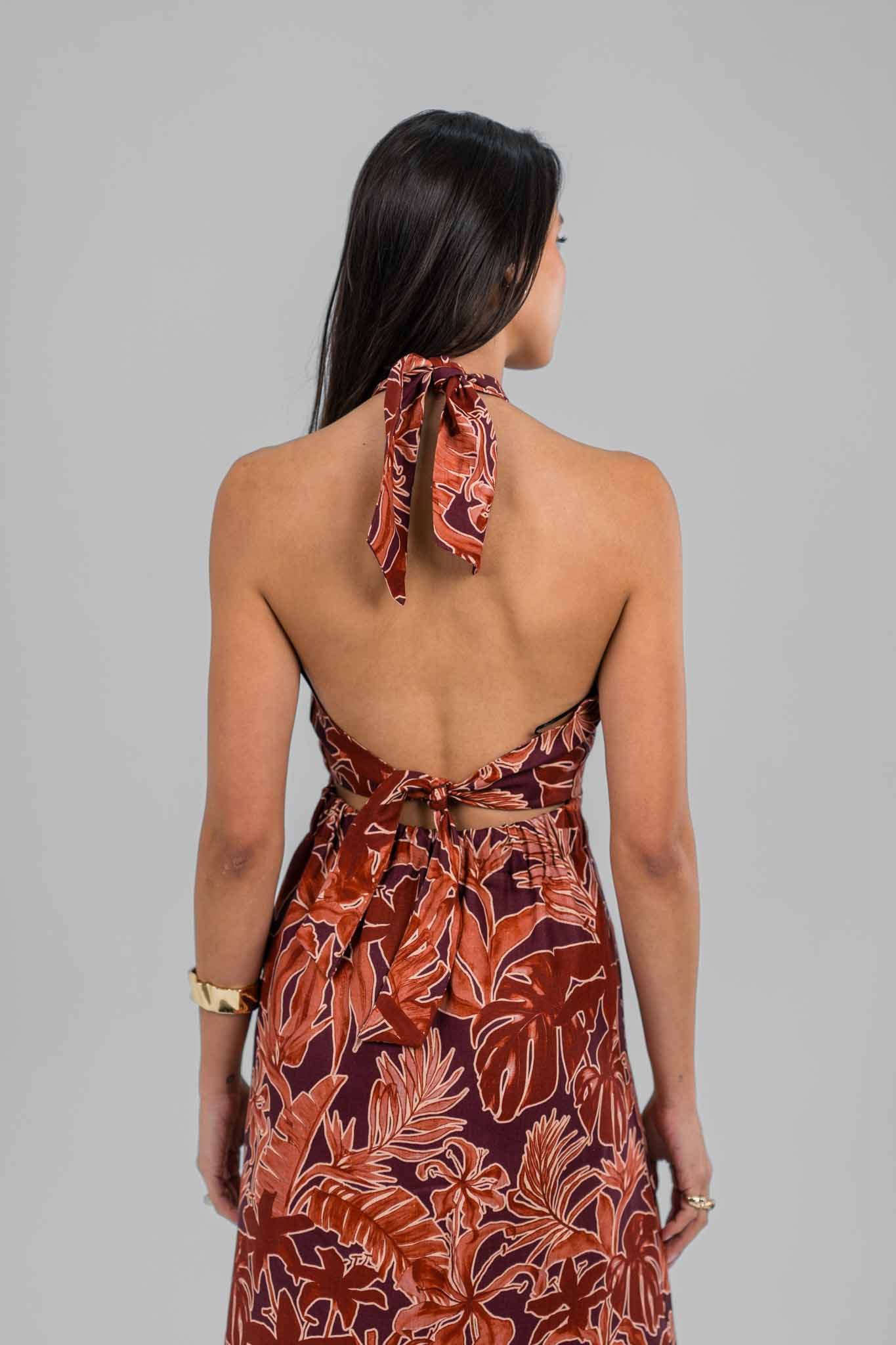 Amber Dune Halter Neck Dress