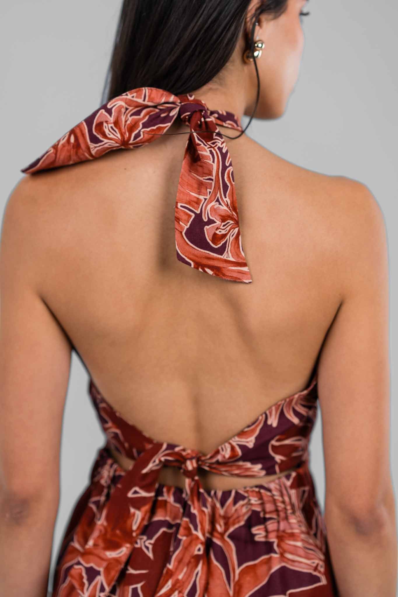 Amber Dune Halter Neck Dress