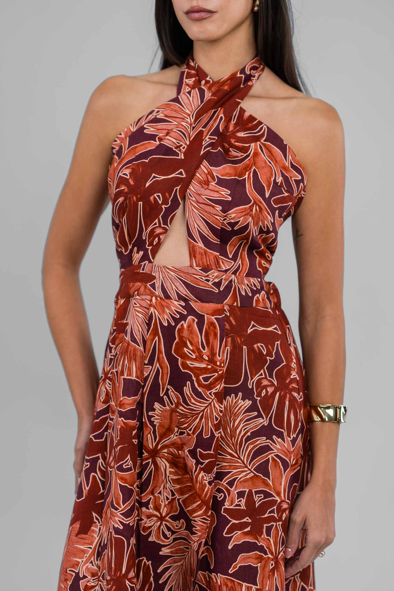 Amber Dune Halter Neck Dress