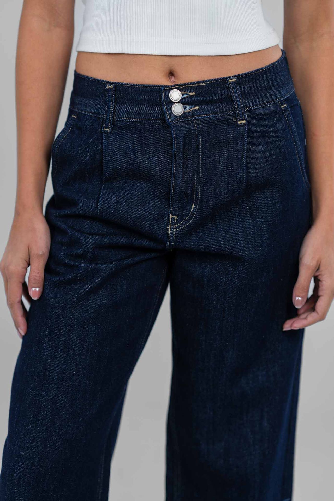 Ecru Raw Denim Pants