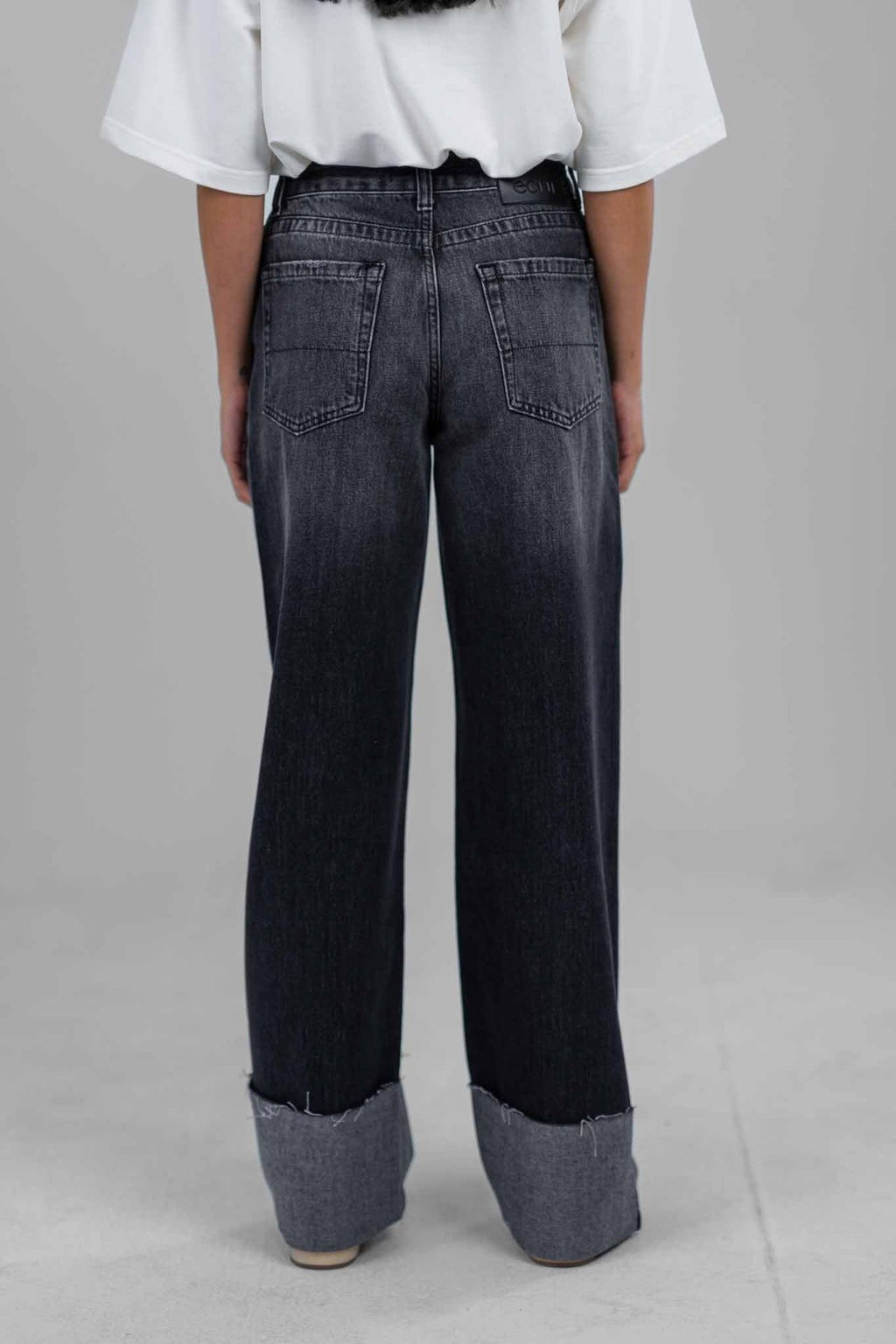 Folded Hem Denim Pants