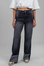 Folded Hem Denim Pants