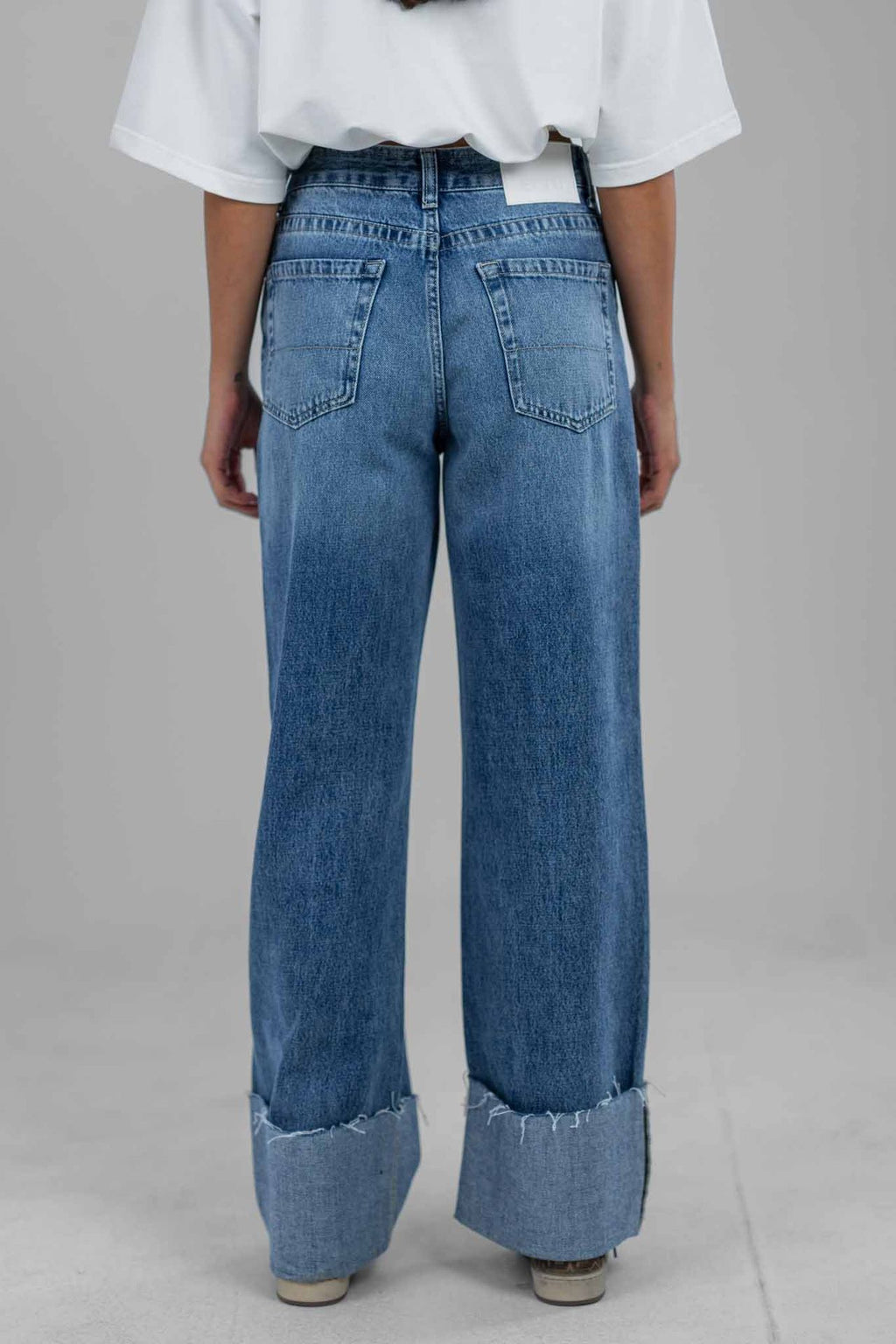 Folded Hem Denim Pants