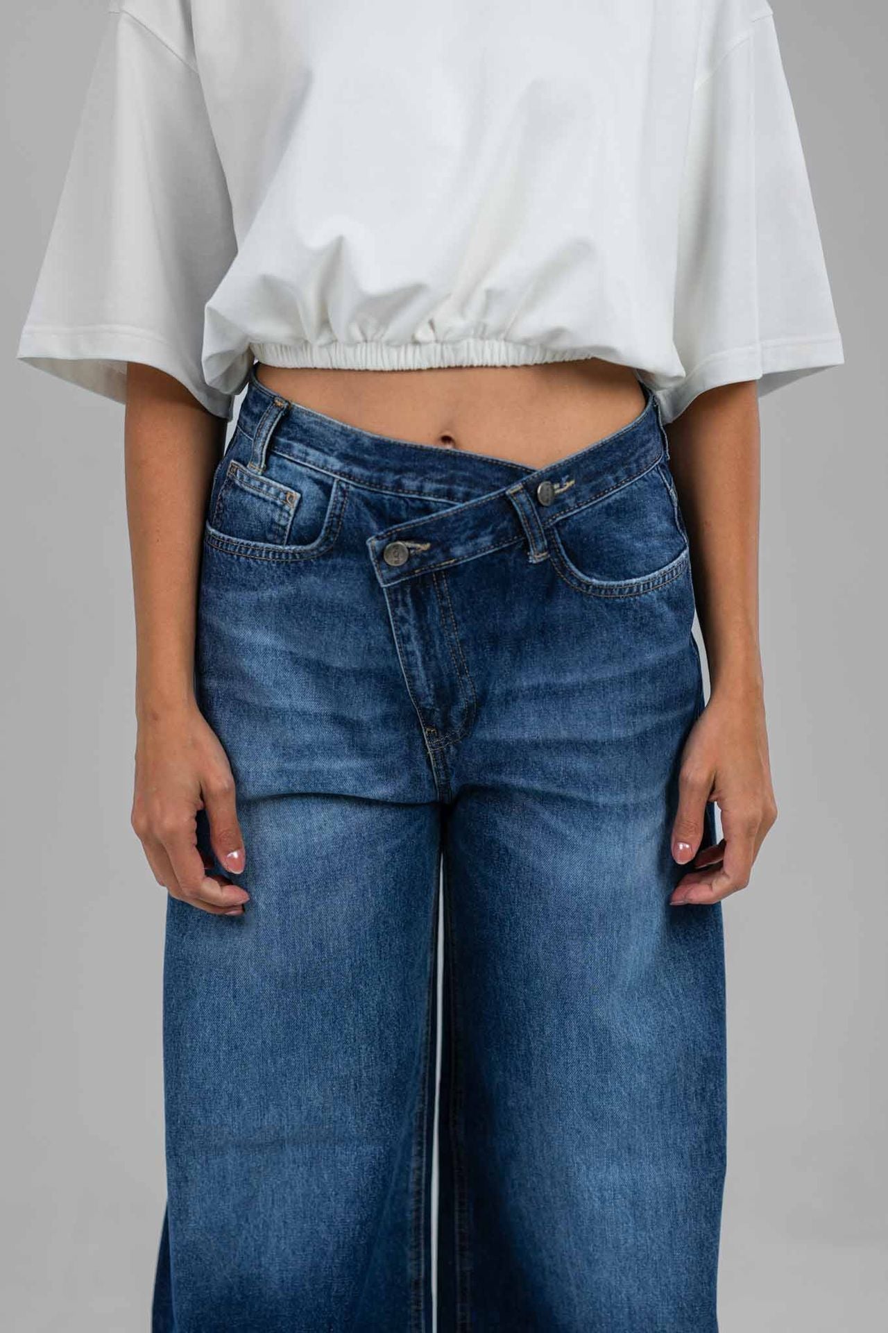 Crossover Denim Pants