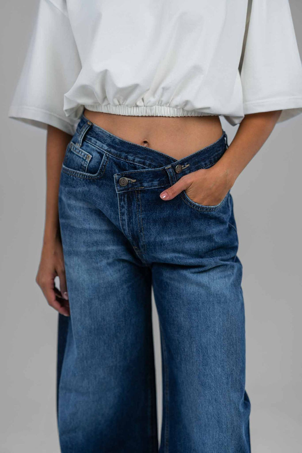 Crossover Denim Pants