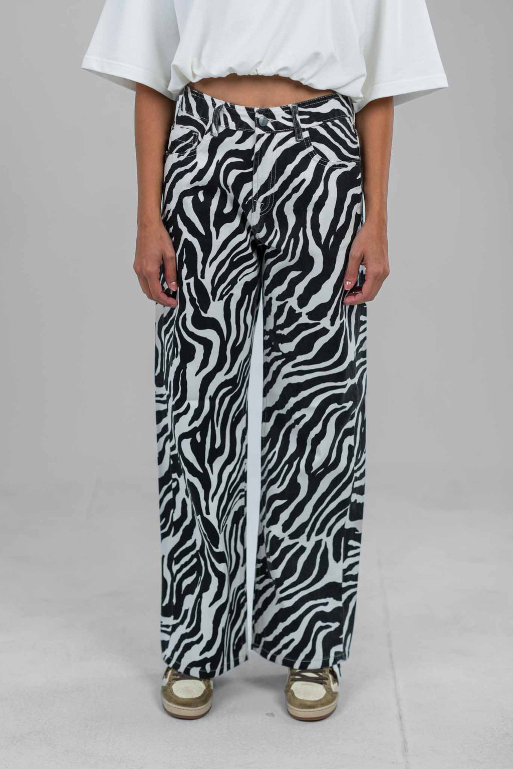 Zebra Wave Denim Pants