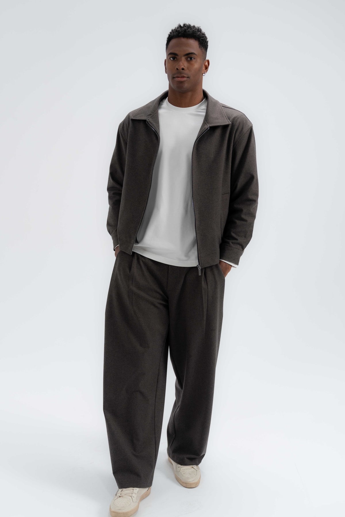 Wool-Look Tailored Trousers