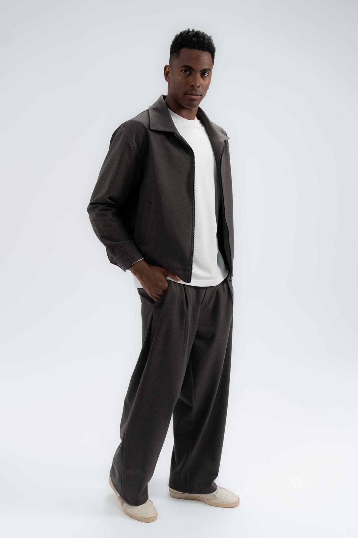 Wool-Look Tailored Trousers