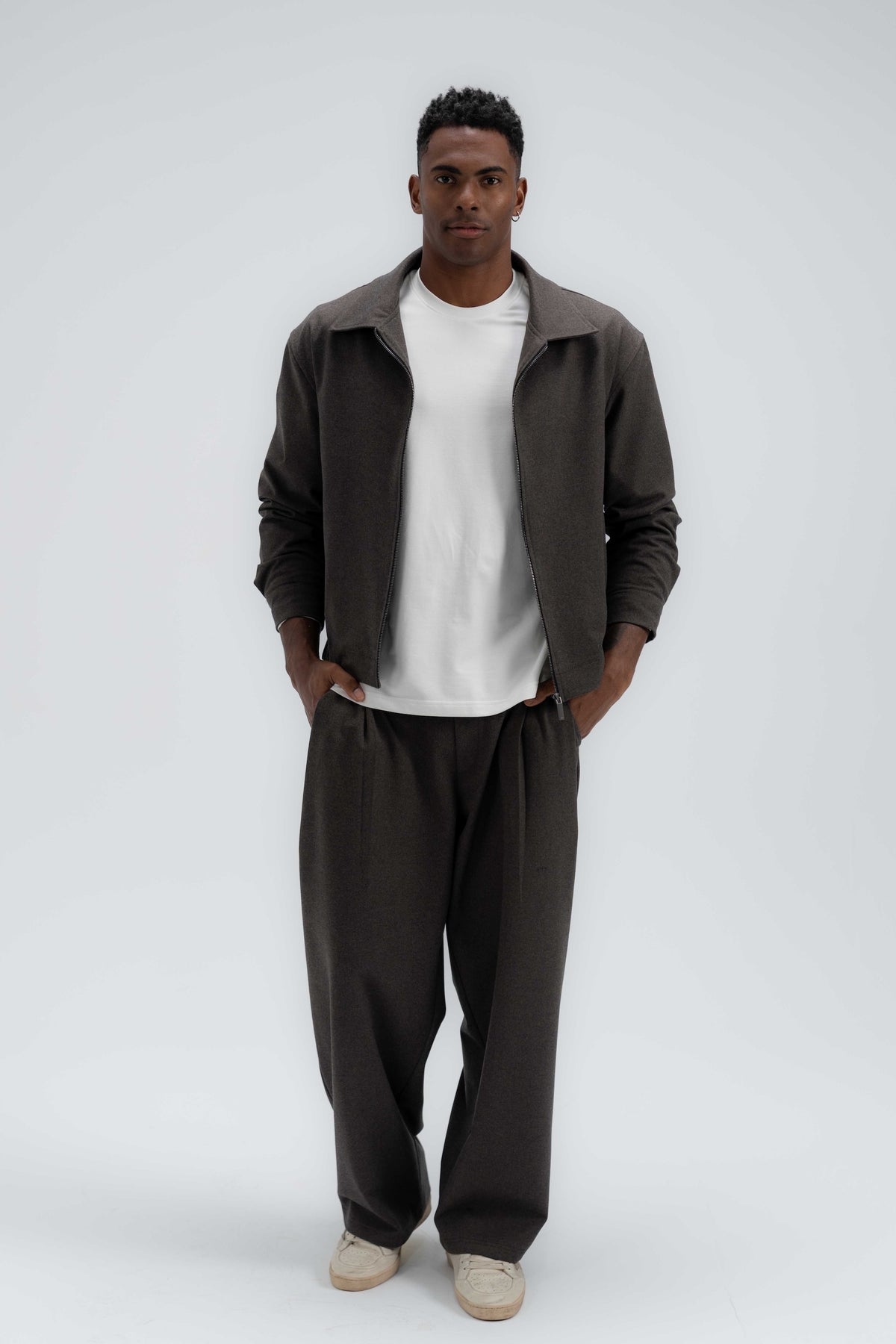 Wool-Look Tailored Trousers