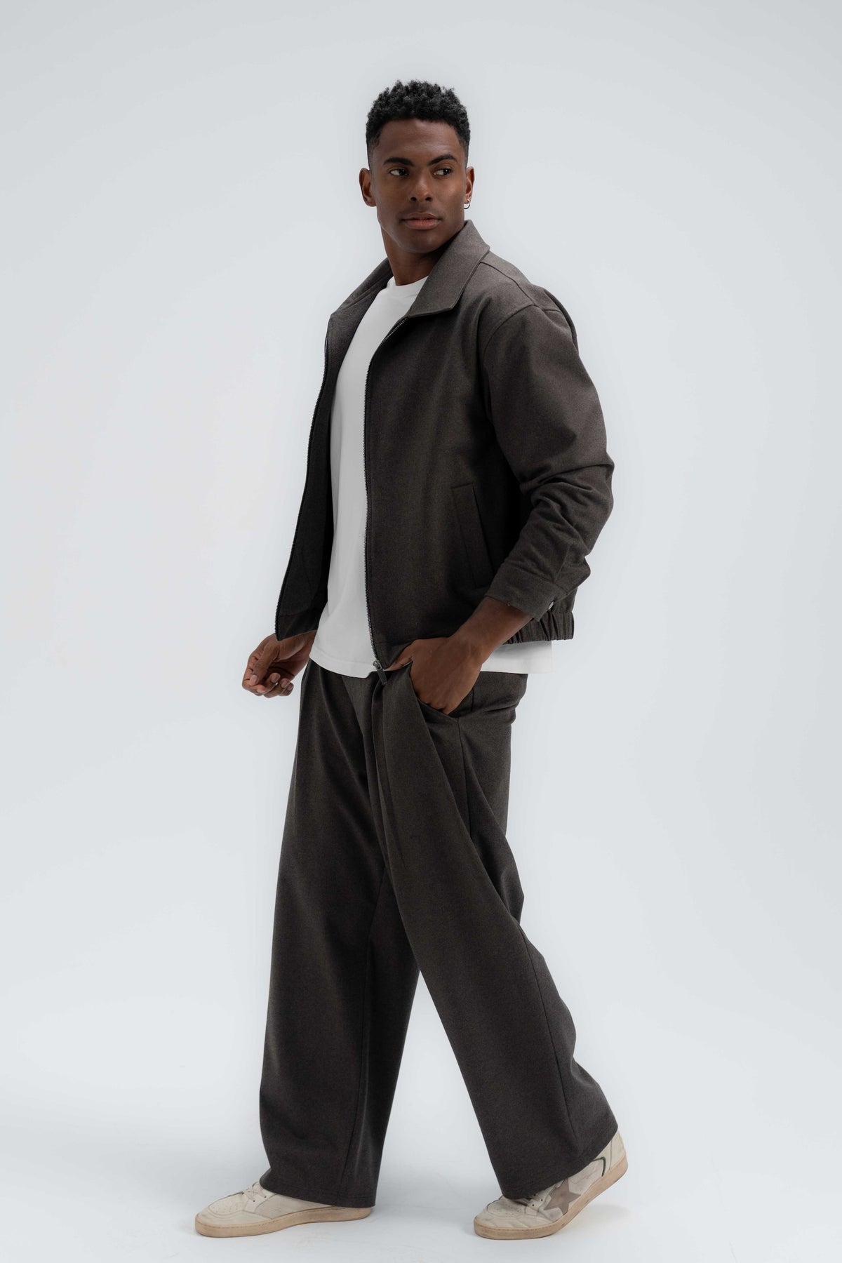 Wool-Look Tailored Trousers