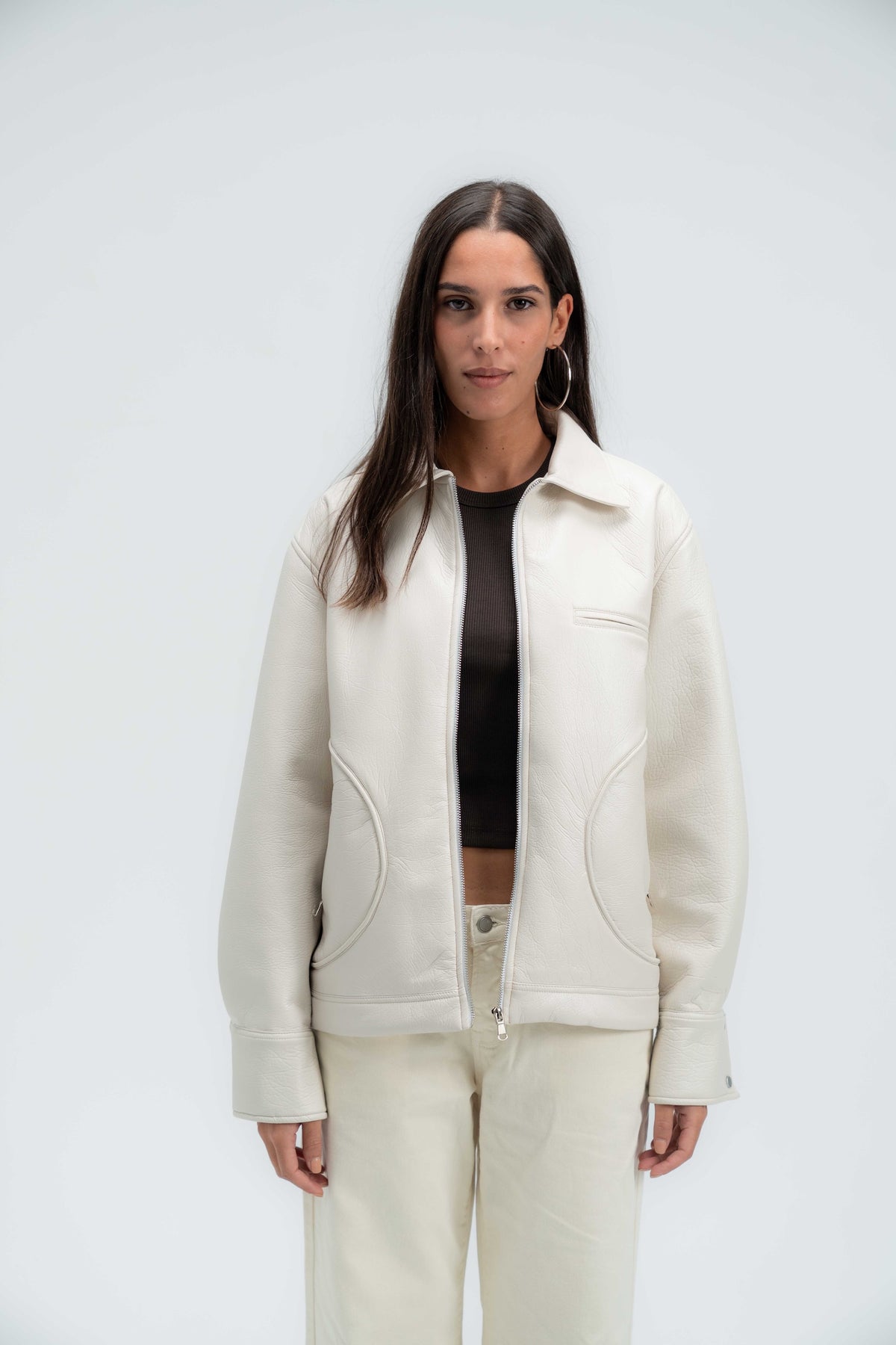 THE MINIMAL FAUX LEATHER JACKET