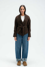 Tailored Double Breasted Suede Blazer