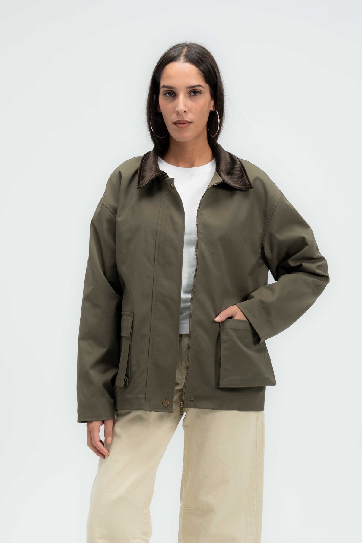 Contrast Collar Jacket