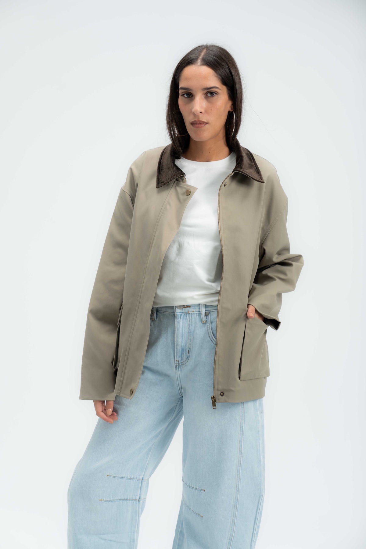 Contrast Collar Jacket