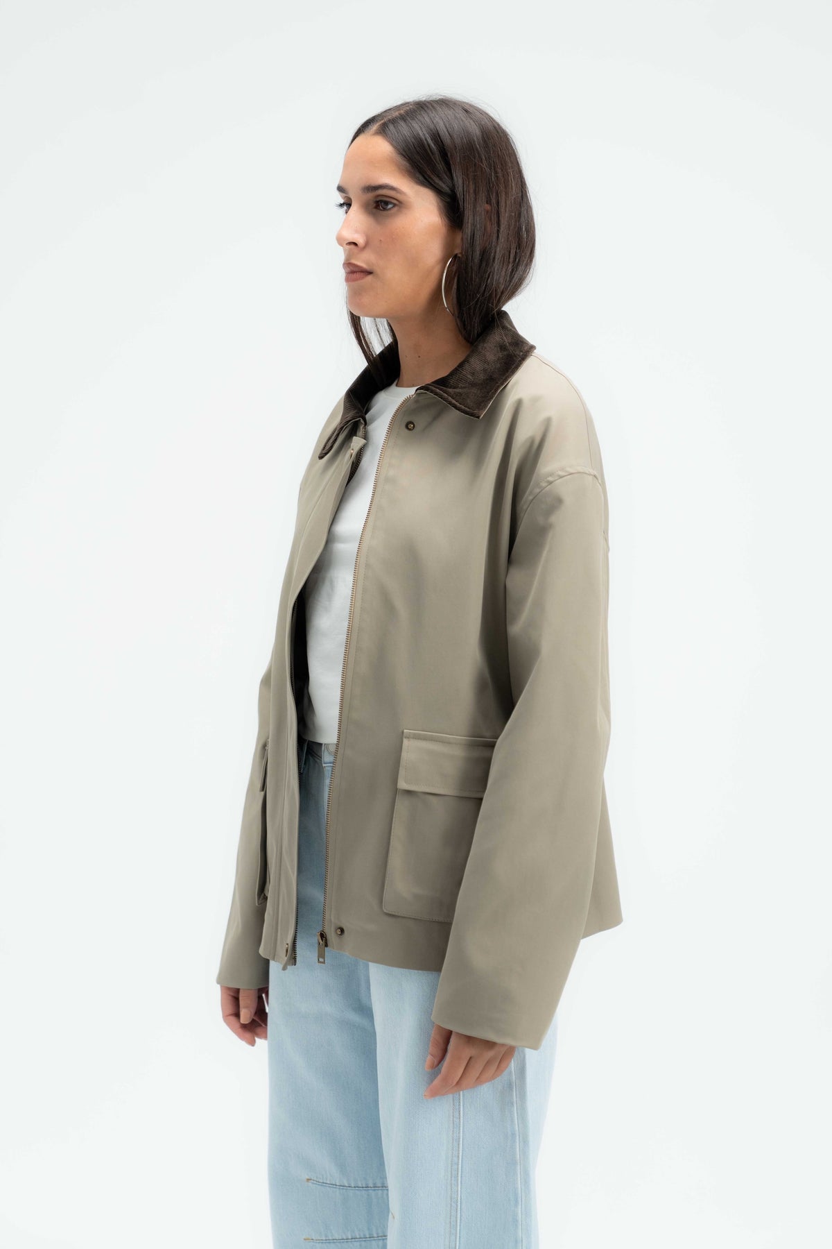 Contrast Collar Jacket