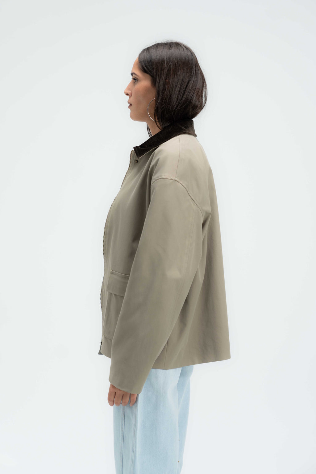 Contrast Collar Jacket