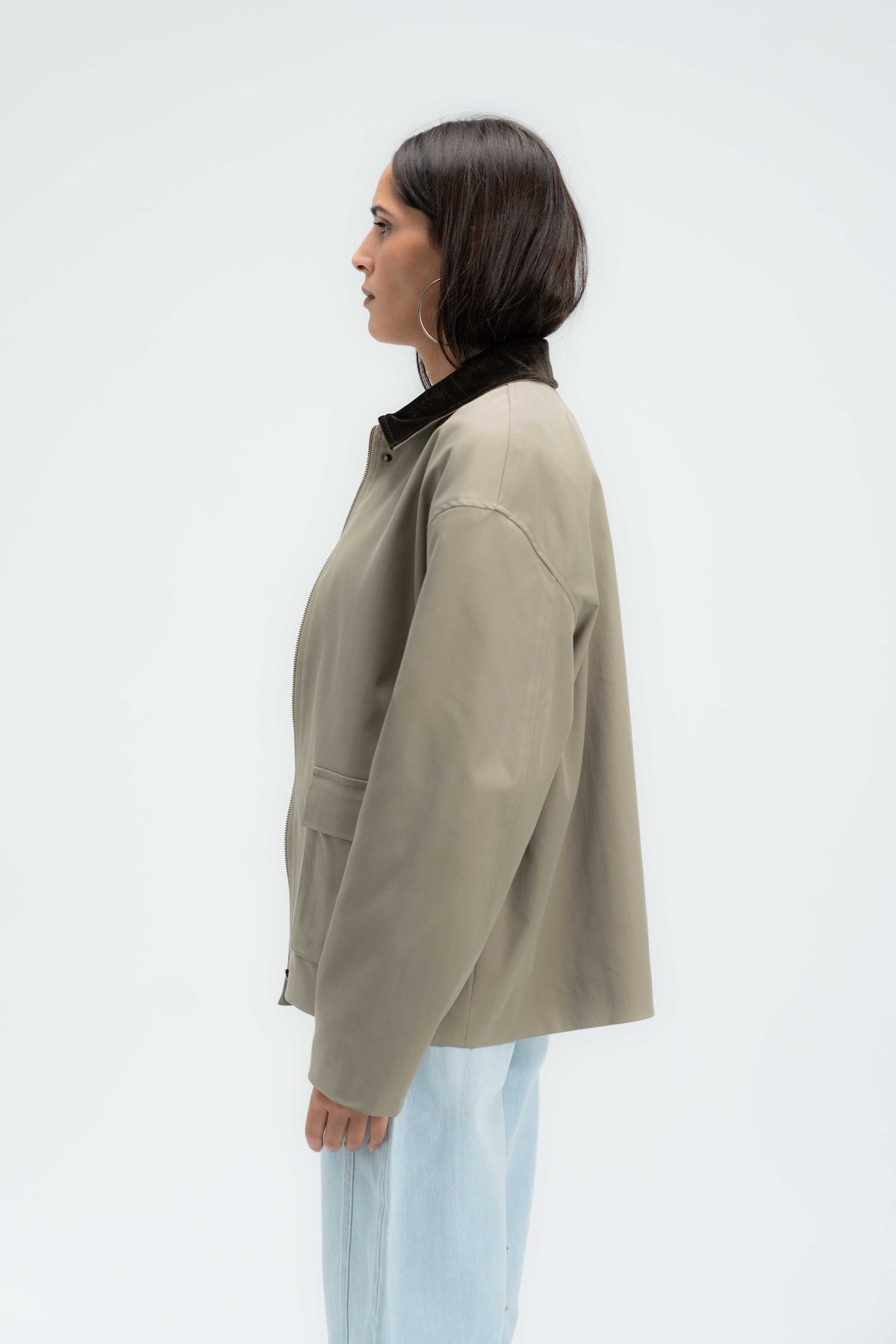 Contrast Collar Jacket