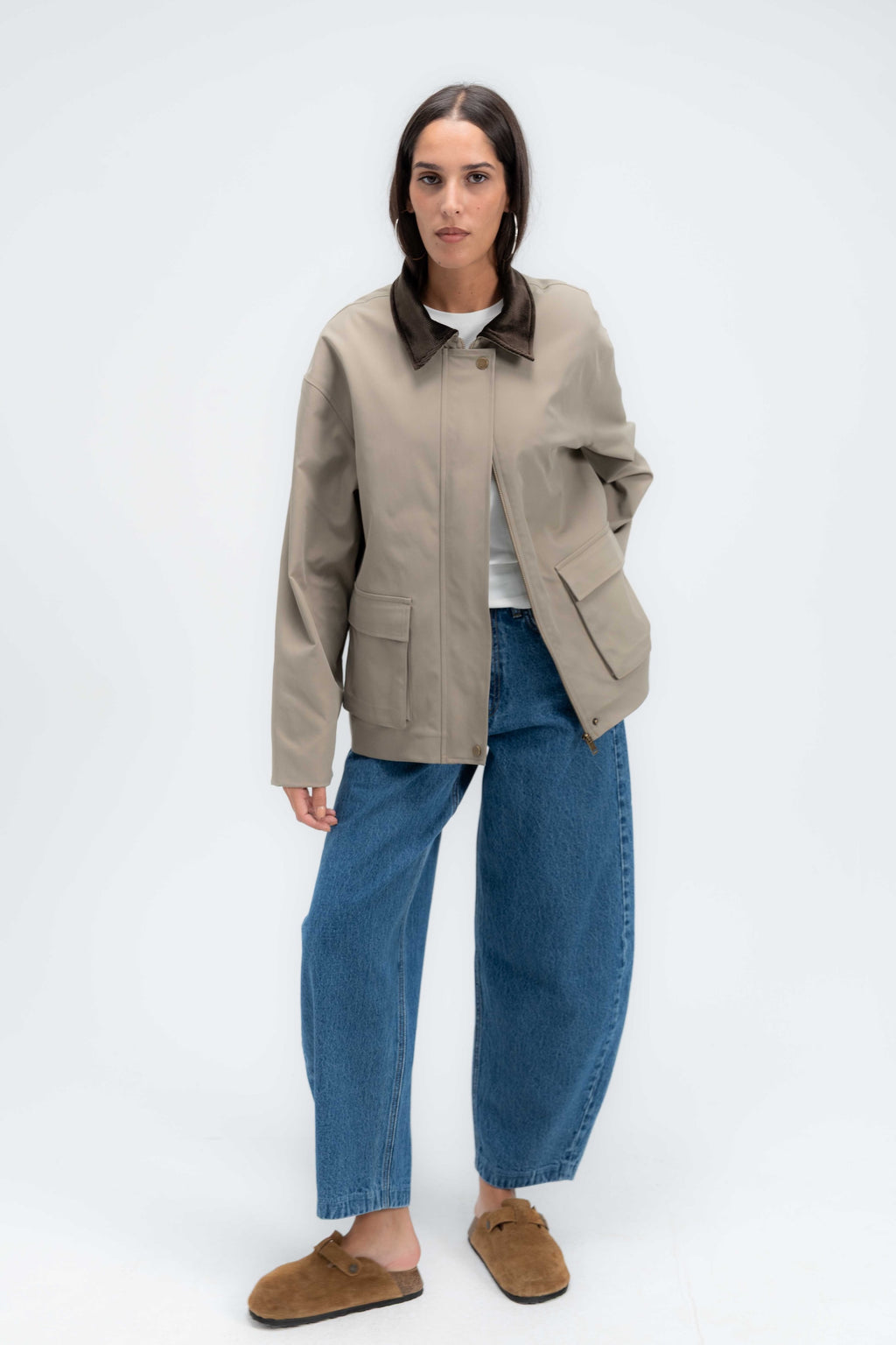 Contrast Collar Jacket
