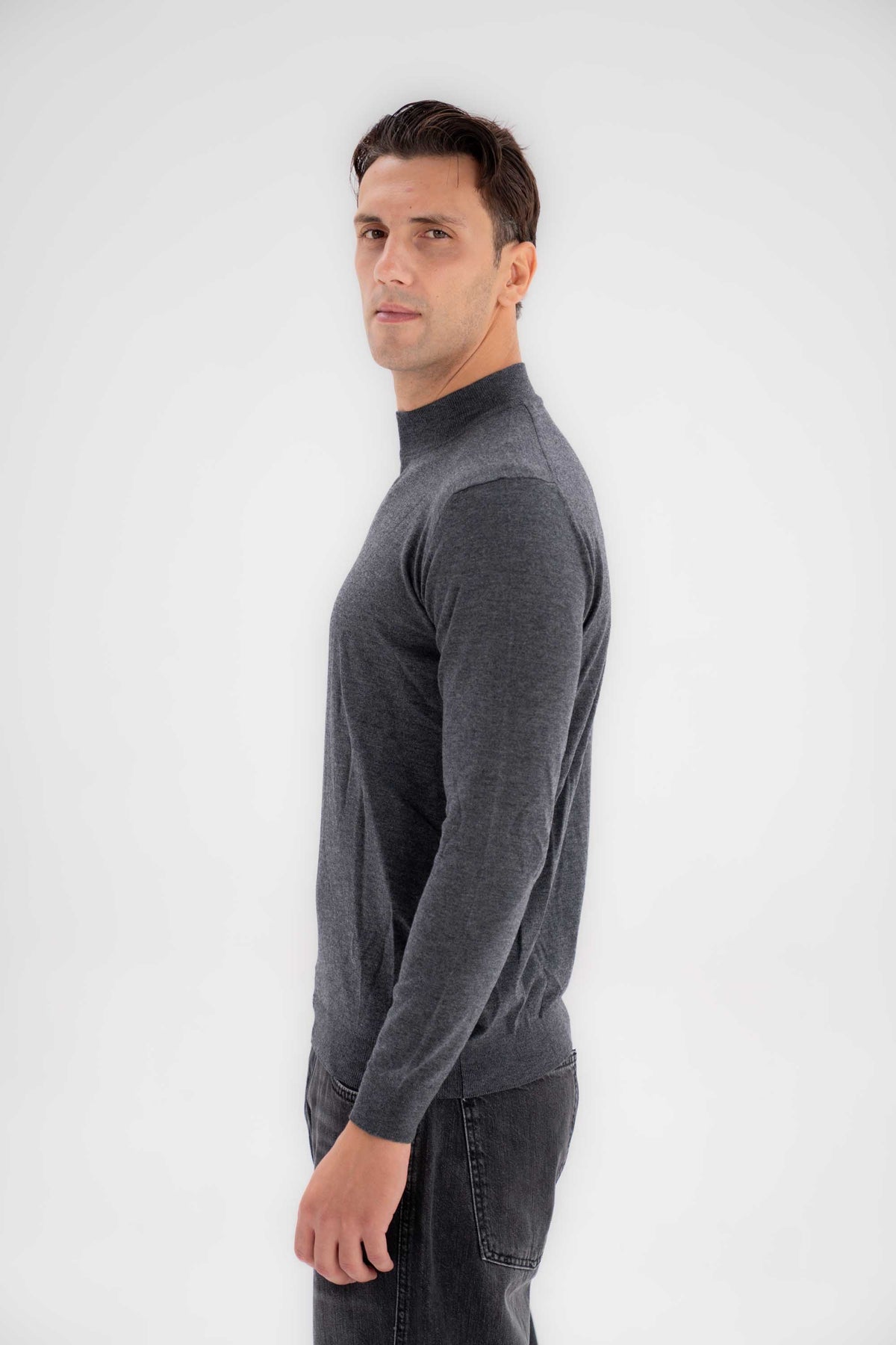 Basic Mock Neck Men Sweater
