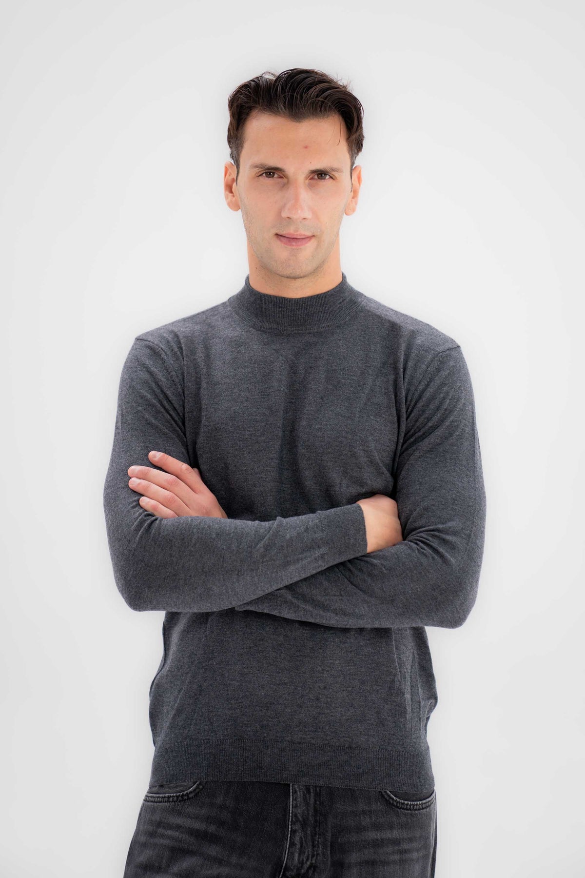 Basic Mock Neck Men Sweater