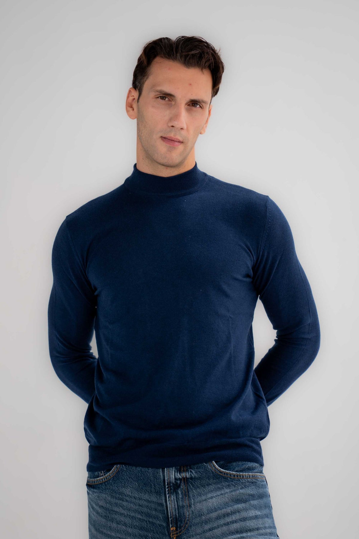 Basic Mock Neck Men Sweater