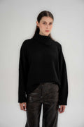 Asymmetric High-Neck Sweater