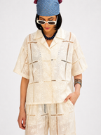 Ivory Lace Patchwork Shirt