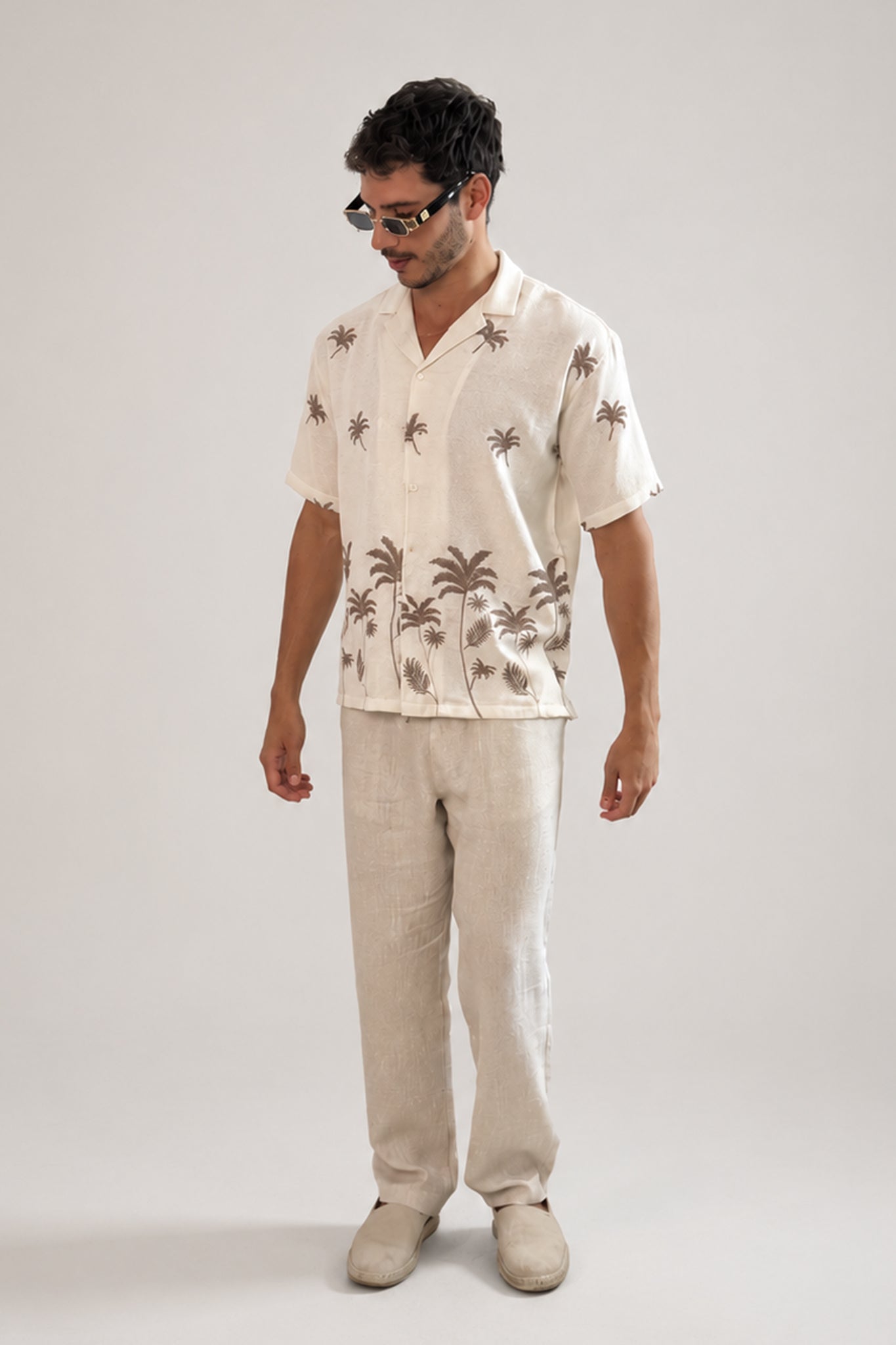 Island Palm Embriodered Shirt