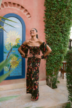 Toucan Tropics Fully Smocked Maxi Dress