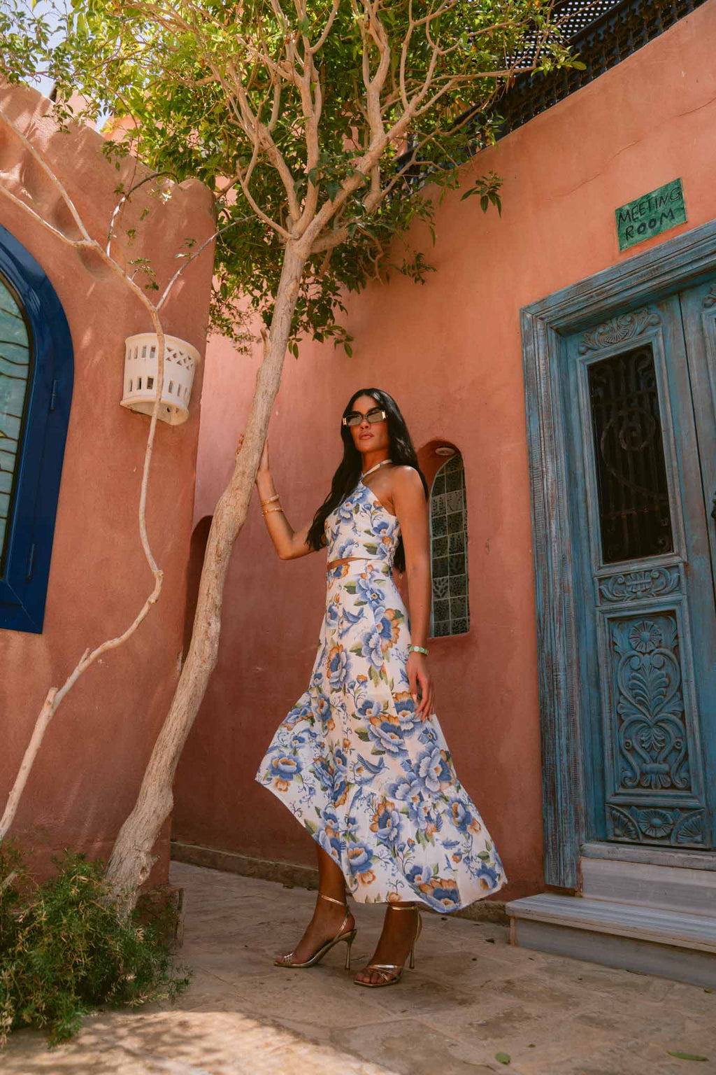 Blue Peony Ruffle Co-ord