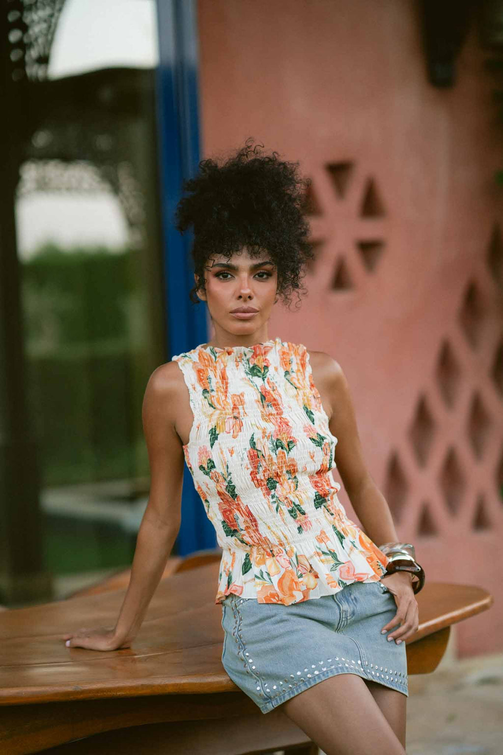 The Palm Poesie Smoked Top
