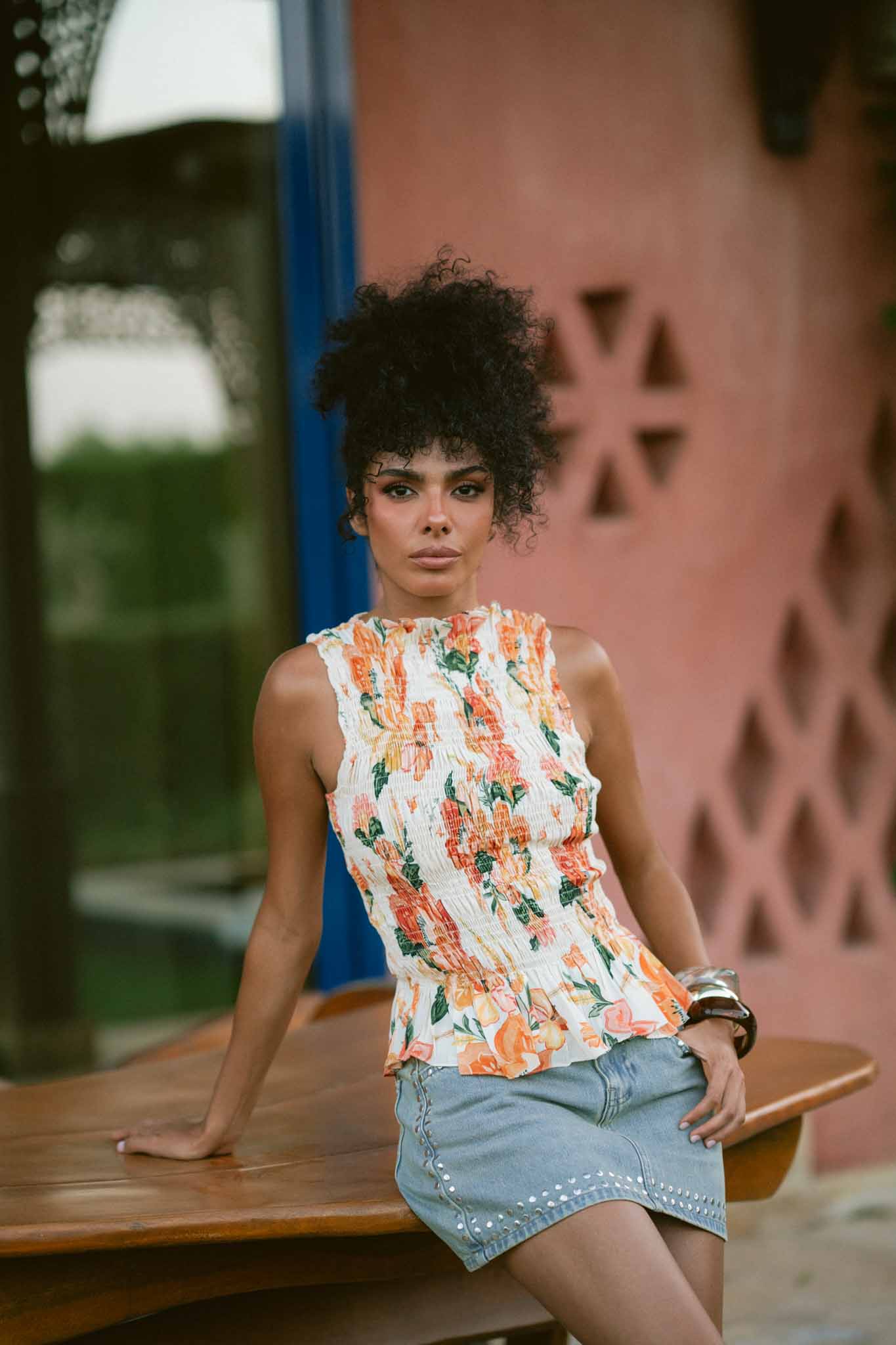 The Palm Poesie Smoked Top