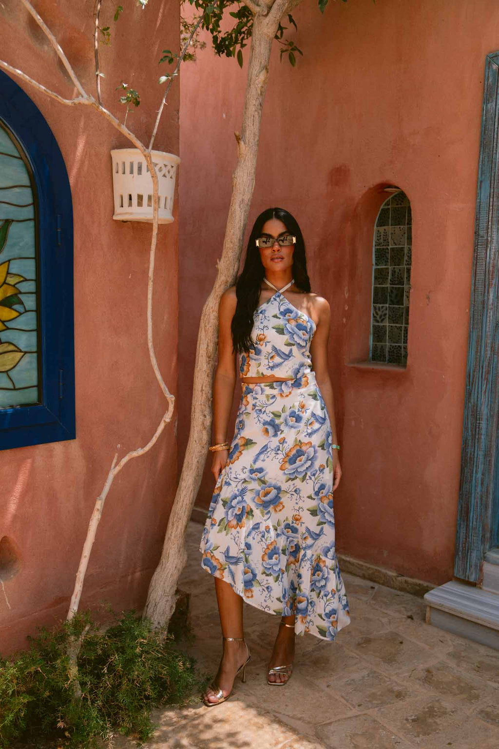 Blue Peony Ruffle Co-ord